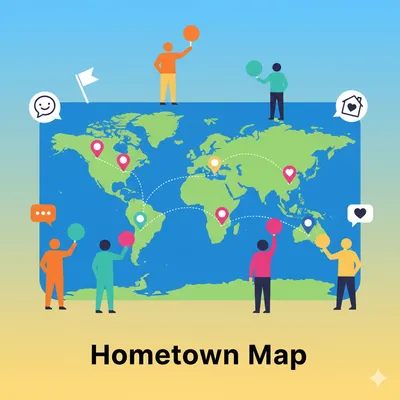 Hometown Map - Ice Breaker Game
